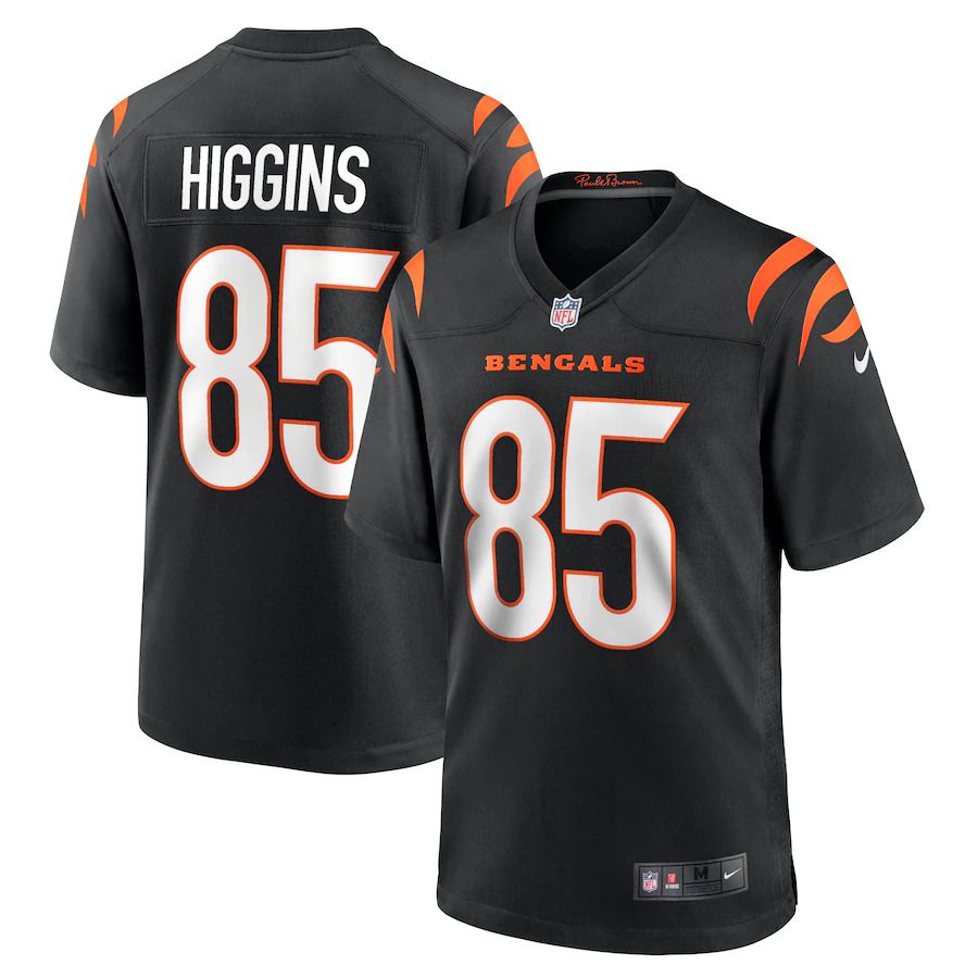 Cheap Men Cincinnati Bengals 85 Tee Higgins Nike Black Game NFL Jersey
